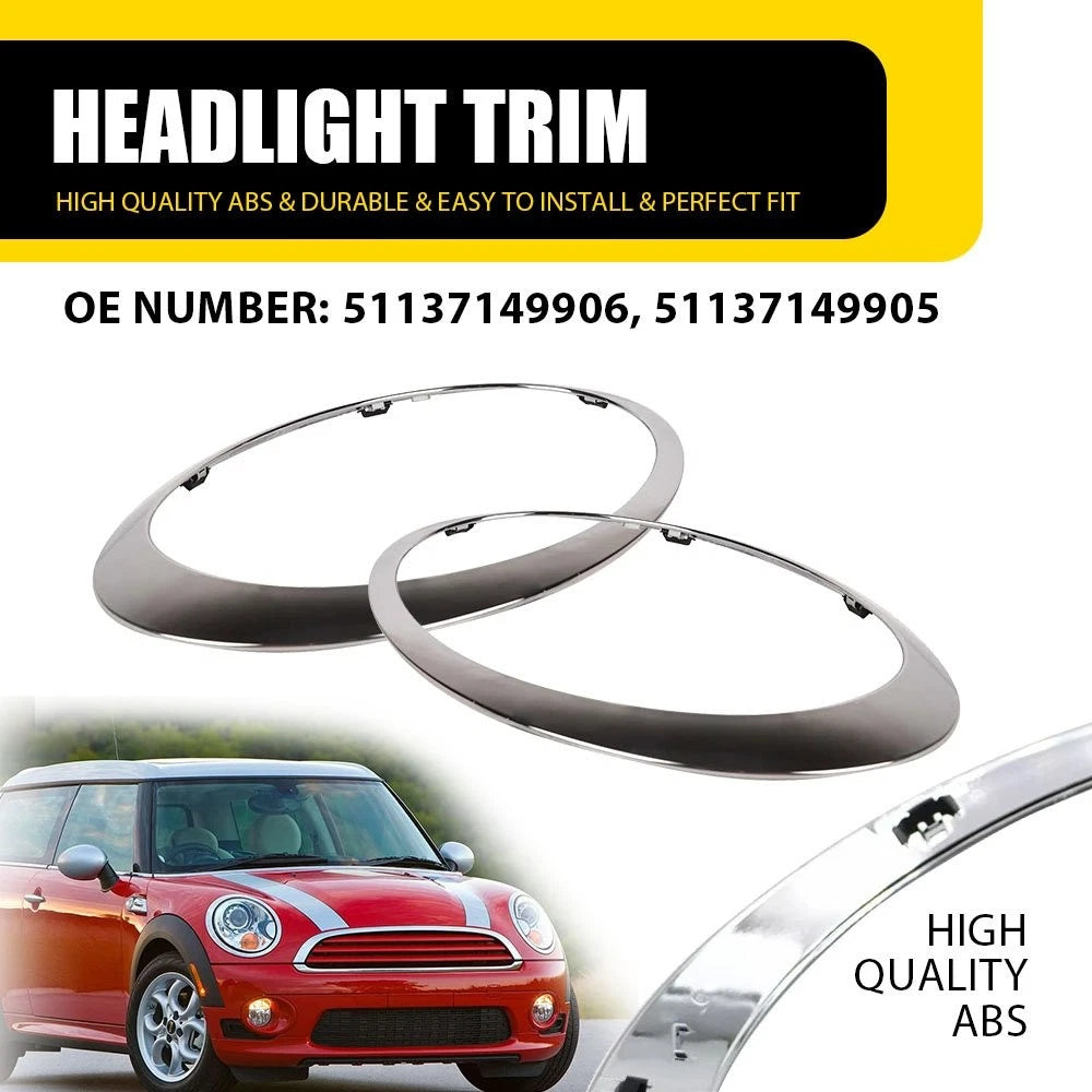 Headlight Bezel Trim for Mini Cooper R55 R56 R57 R58 R59 (2011–2015)