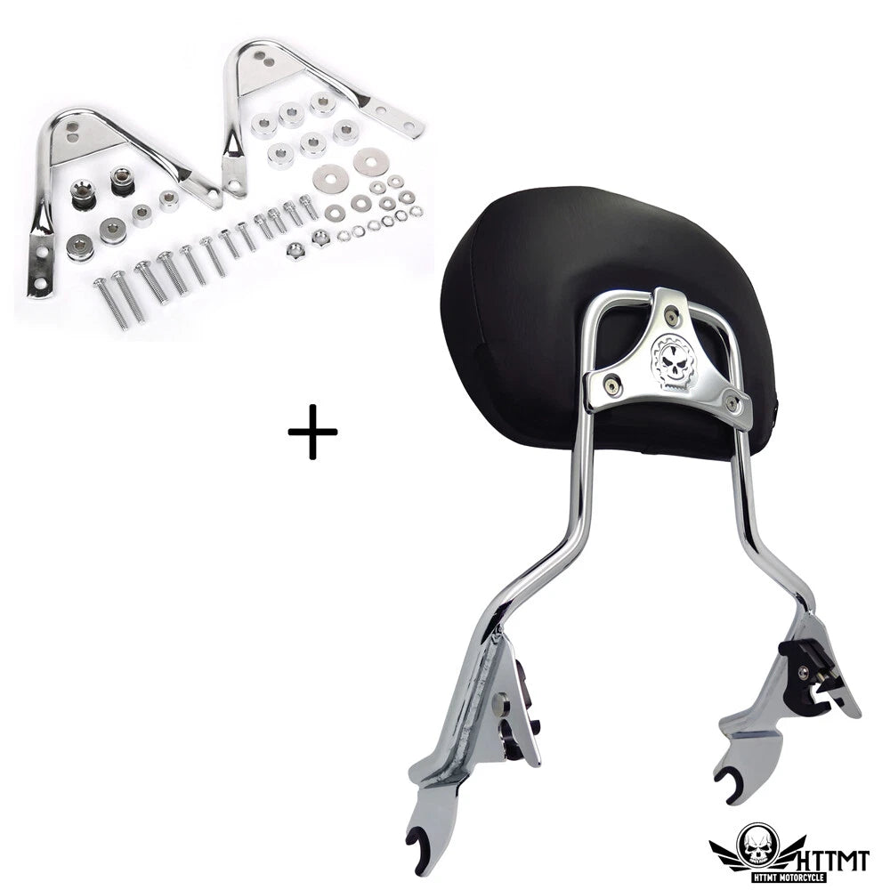 Chrome Backrest Sissy Bar Docking for Harley Touring Street Glide FLHX (1997–2008)