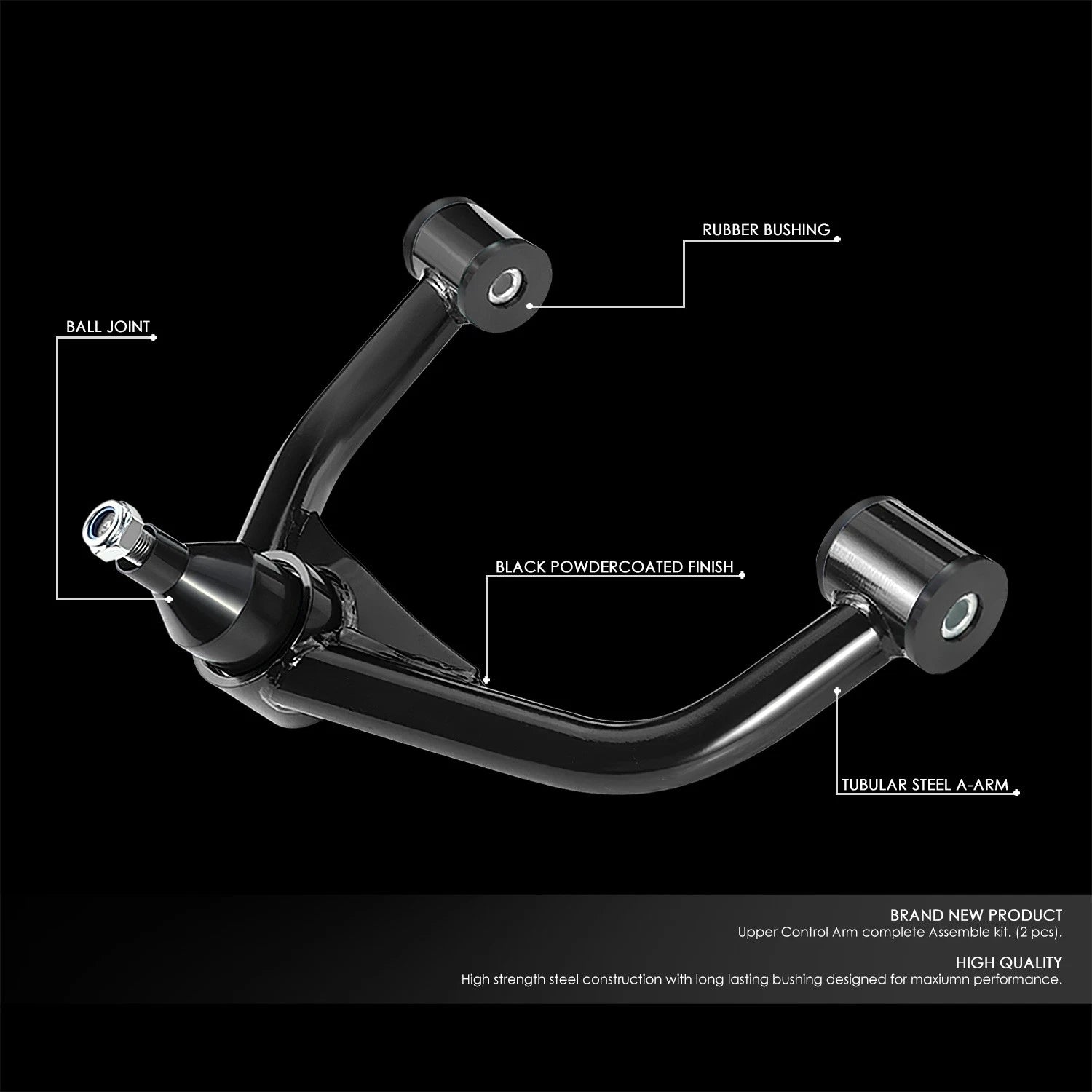 Set of 2 Front Upper Control Arms for Silverado Sierra 2500HD 3500HD (2011–2019)