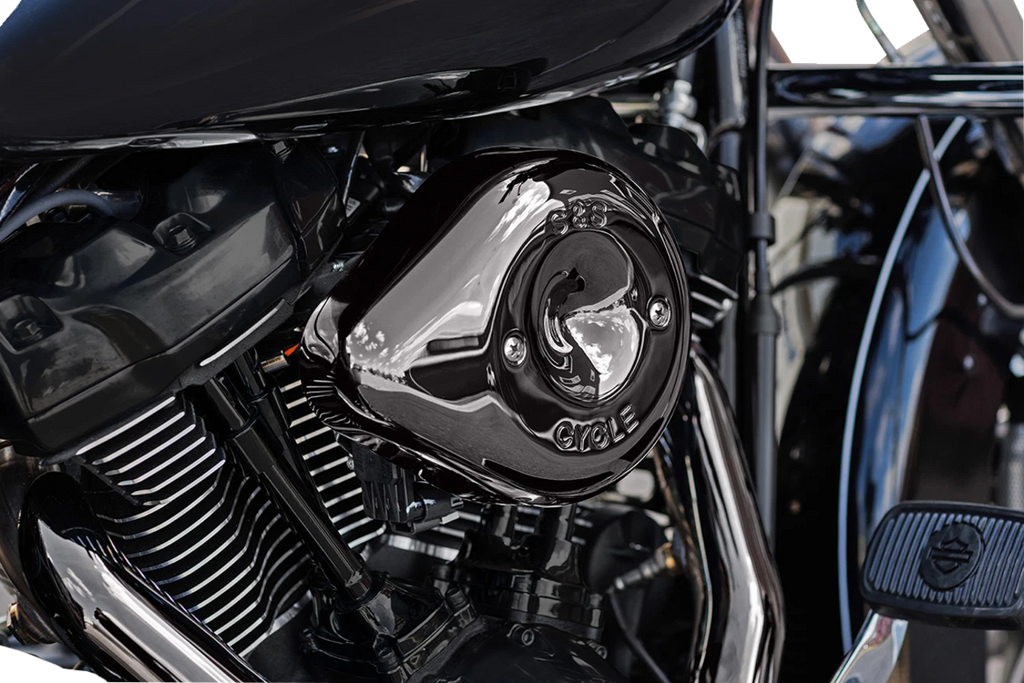S&S Cycle Stealth Teardrop Air Cleaner Cover for Harley M8 (2017–2023) - Lava Chrome 170-0779