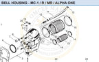Transom Seal Bearing Bellows Kit for MerCruiser Alpha1 Gen 1 (30-803097T1)