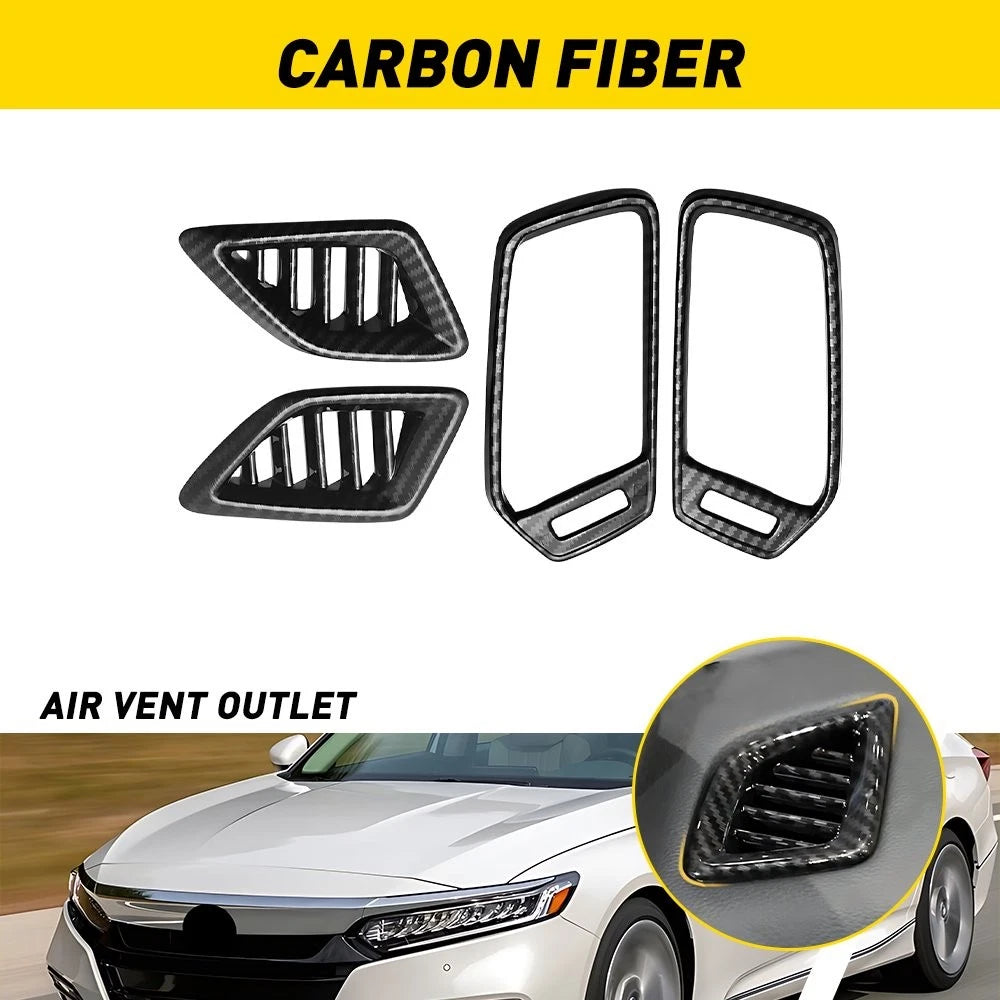 4X Carbon Fiber Air Vent Outlet Cover for Honda Accord (2018–2022)