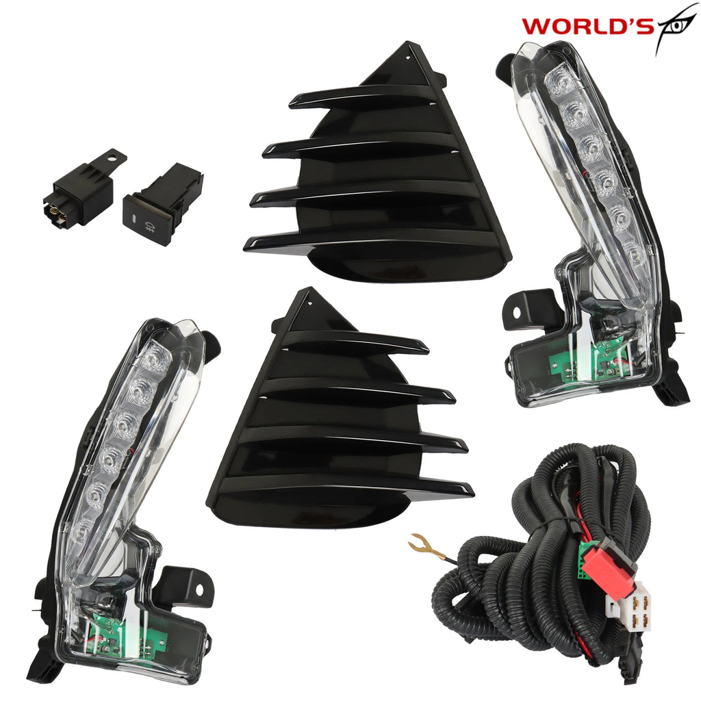 2X Fog Lamp DRL Running Light with Harness for Toyota Corolla (2017–2019)