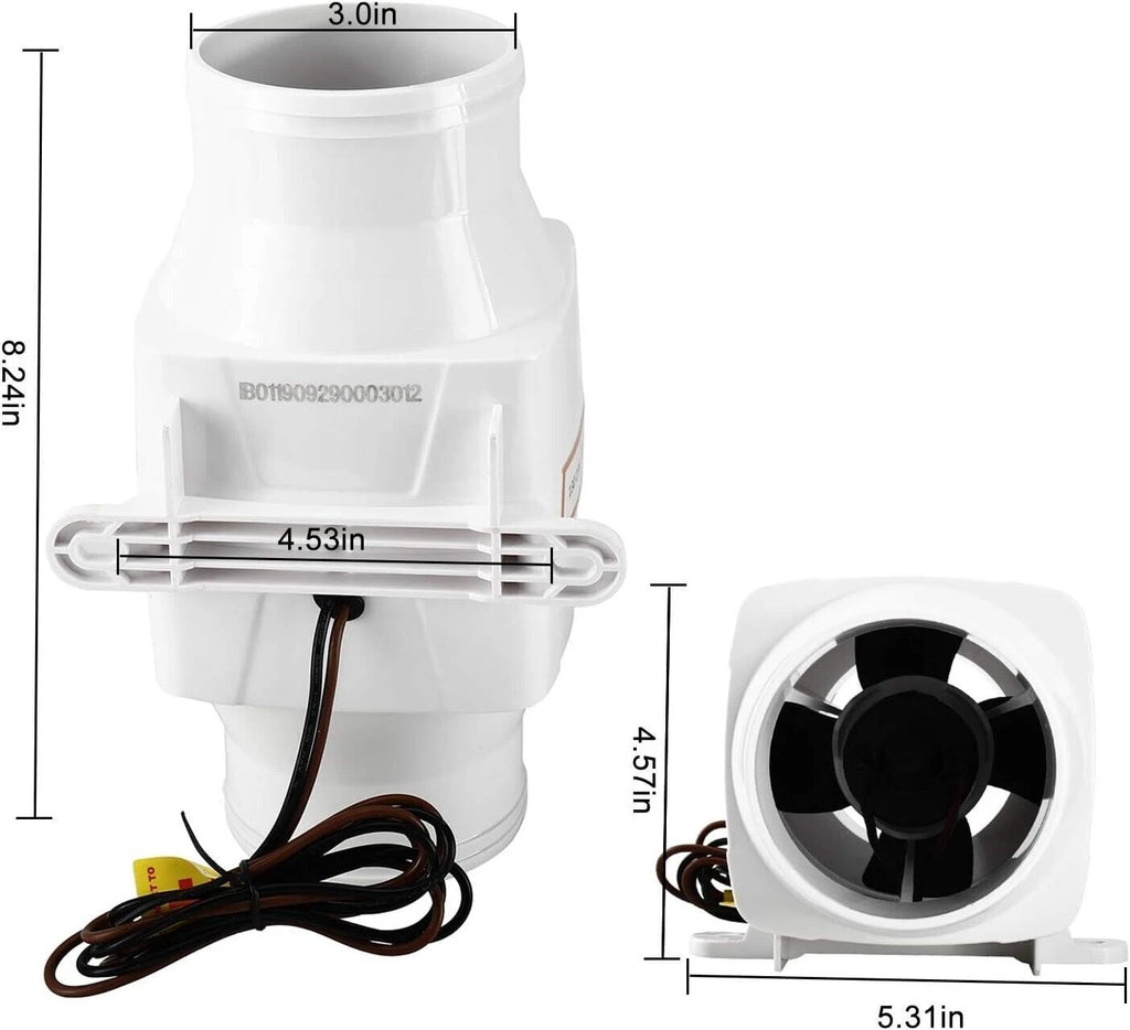 3 Inch Bilge Air Blower 130CFM for Marine Cabin Ventilation