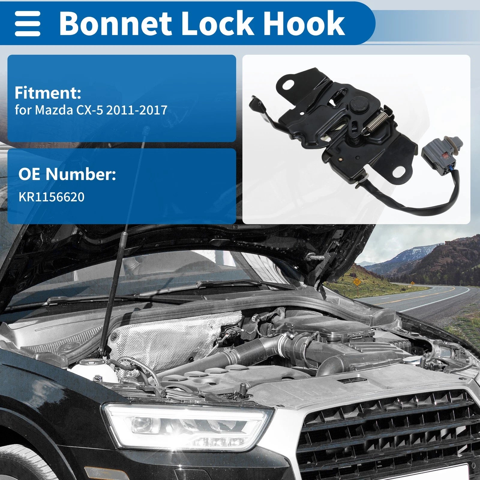 Hood Latch Assembly for Mazda CX-5 (2011–2017) No.KR1156620