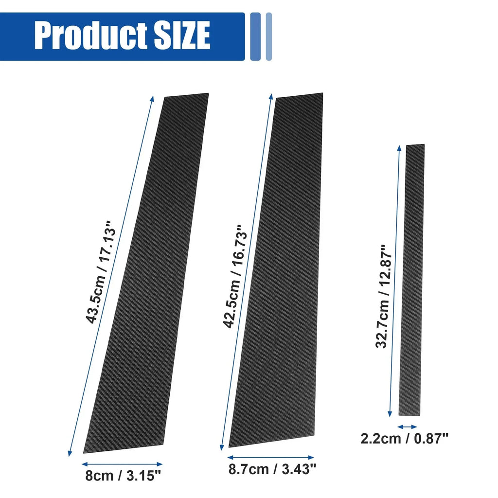 Gloss Carbon Pattern Pillar Window Post Cover Trim for BMW 3 Series E90