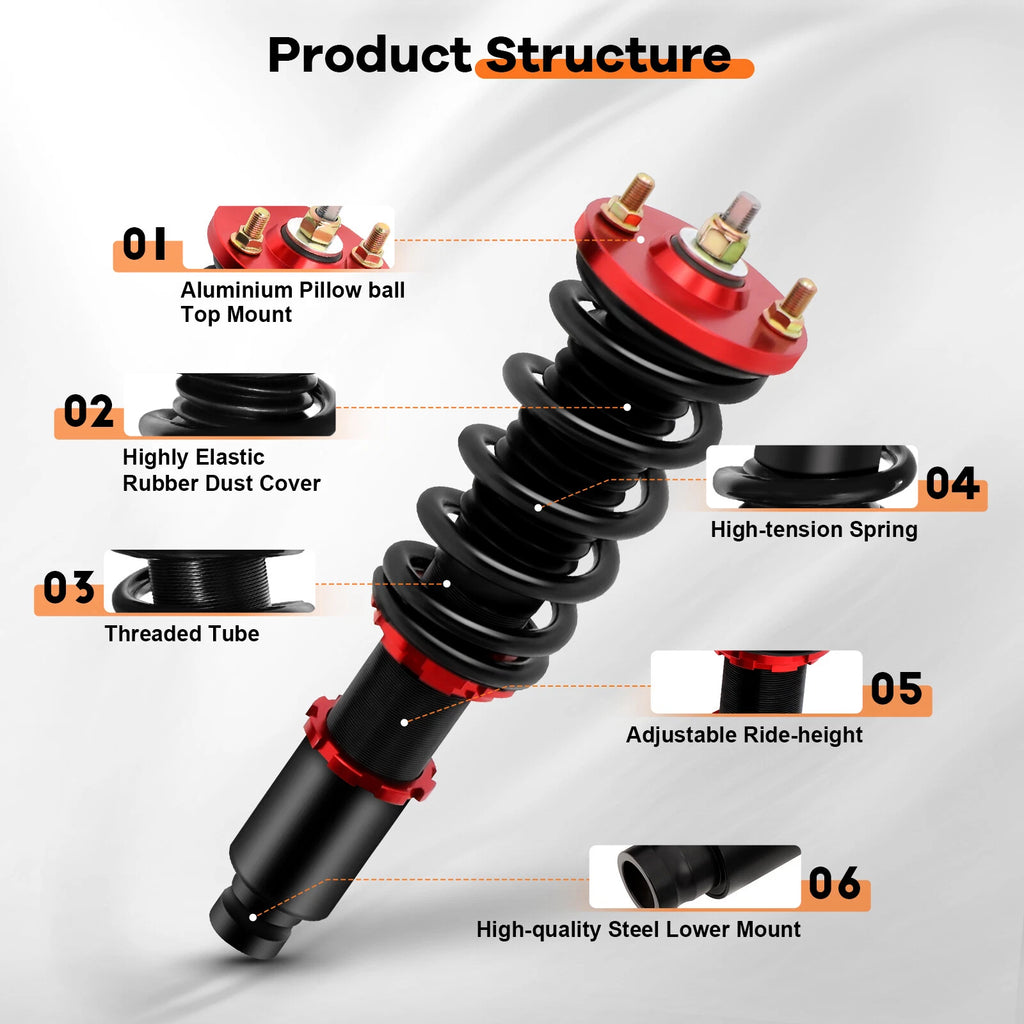 Coilovers for Honda Civic (1988–1991) - Adjustable Height Suspension Kit