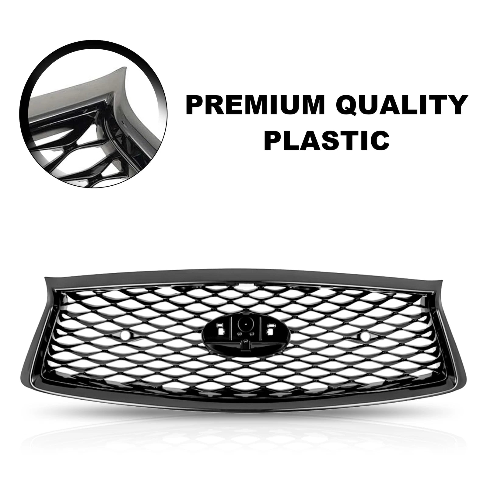 Front Bumper Grille for Infiniti Q50 (2018–2023) with Sensor Holes