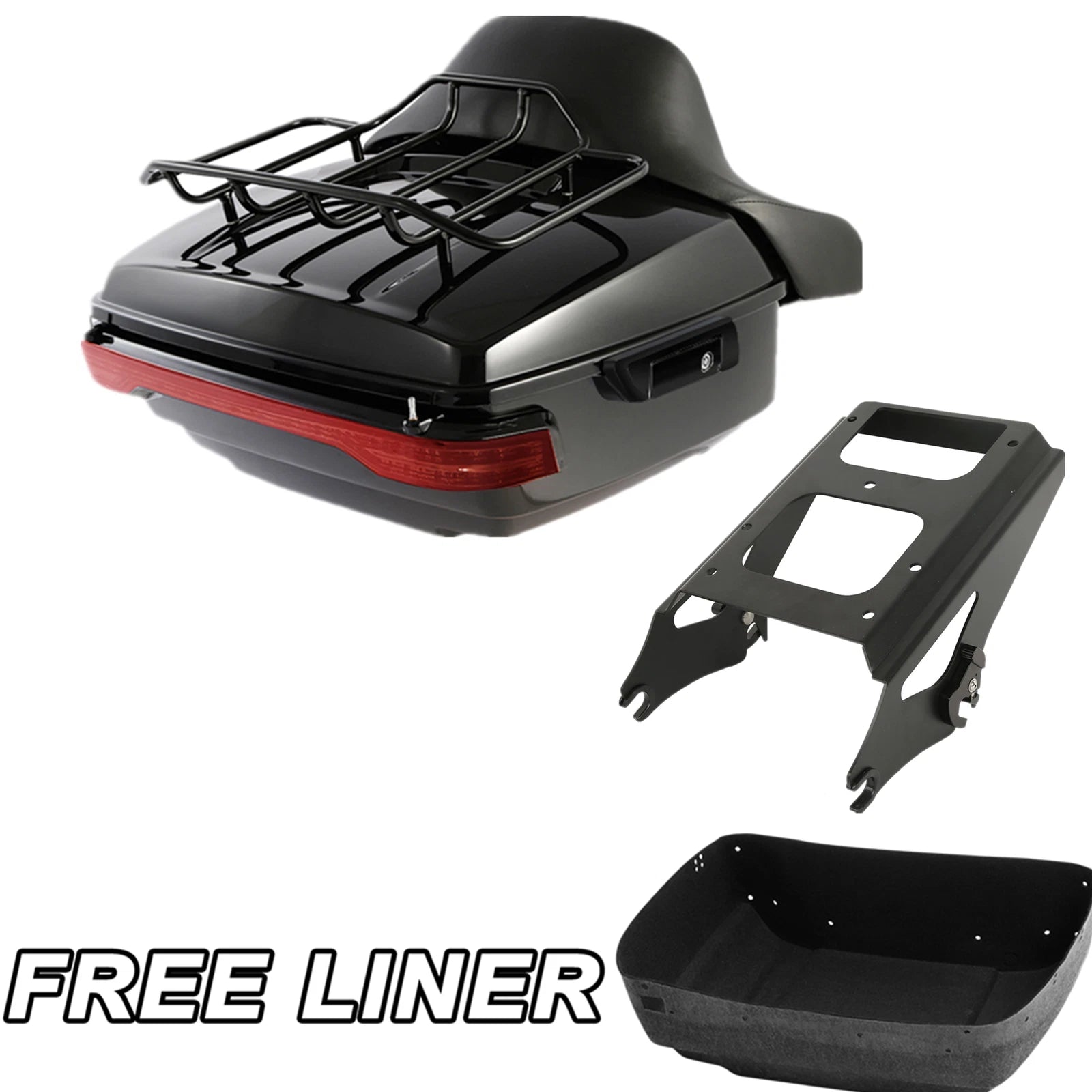 Trunk Pad Mount Rack Tail Light for Harley Street Road Glide (2009–2013)