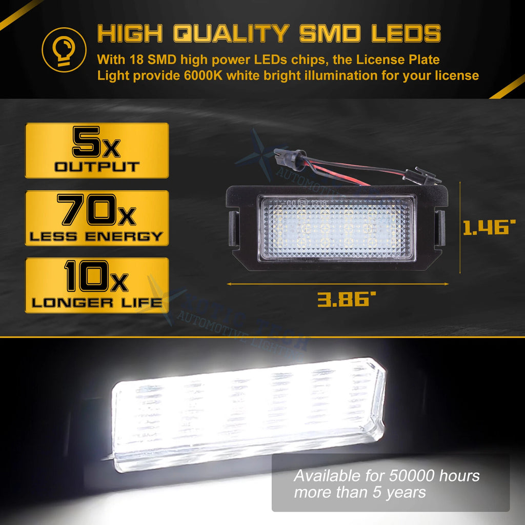 2-Pack LED License Plate Light for Hyundai Veloster Genesis Coupe (2013-2017)