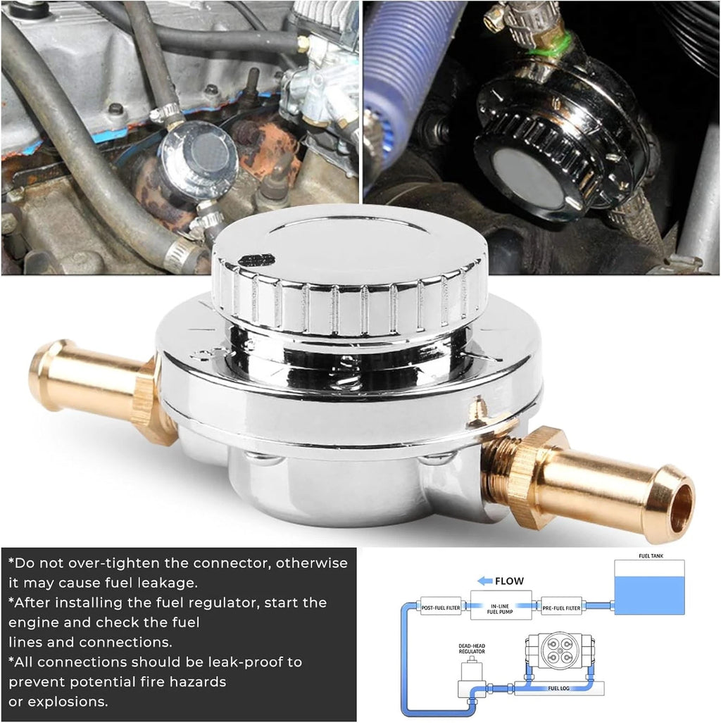 Adjustable Fuel Pressure Regulator Kit for Universal Carburetor (1-6 PSI)