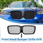 Front Upper Bumper Grille for BMW X3 G01 (2020–2023) Half Chrome Silver Tone