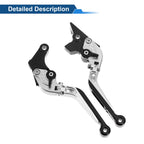 Adjustable Short Brake Clutch Levers for Suzuki GSXR150 (2017–2020) Silver Black