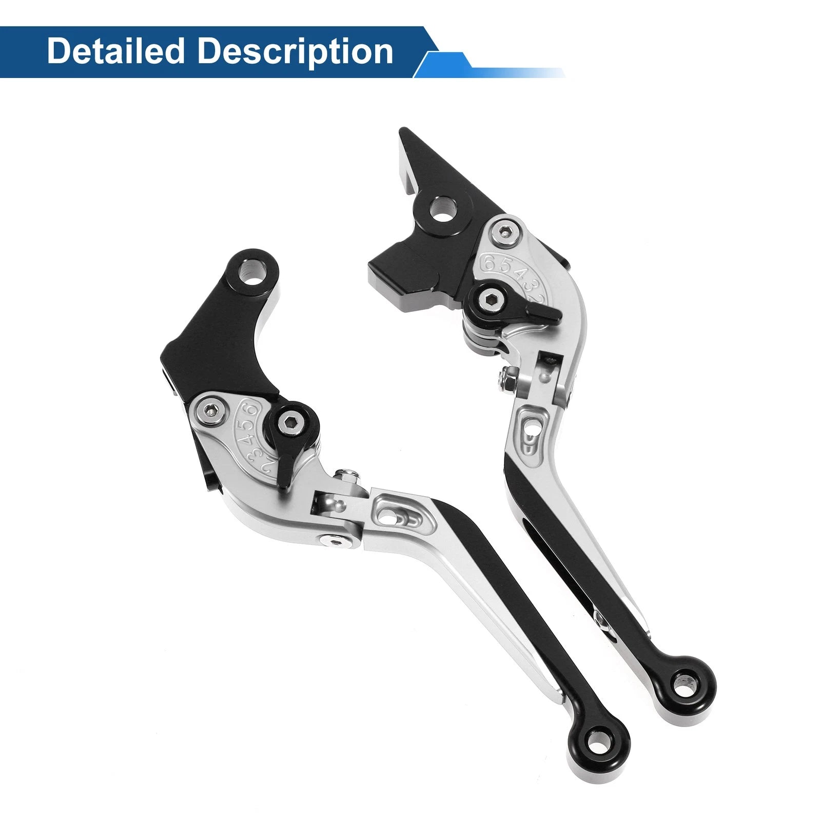 Adjustable Short Brake Clutch Levers for Suzuki GSXR150 (2017–2020) Silver Black