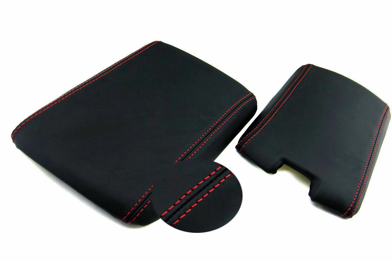 Center Console Lid Armrest for Mazda RX-8 (2004–2008) Black Red Stitch
