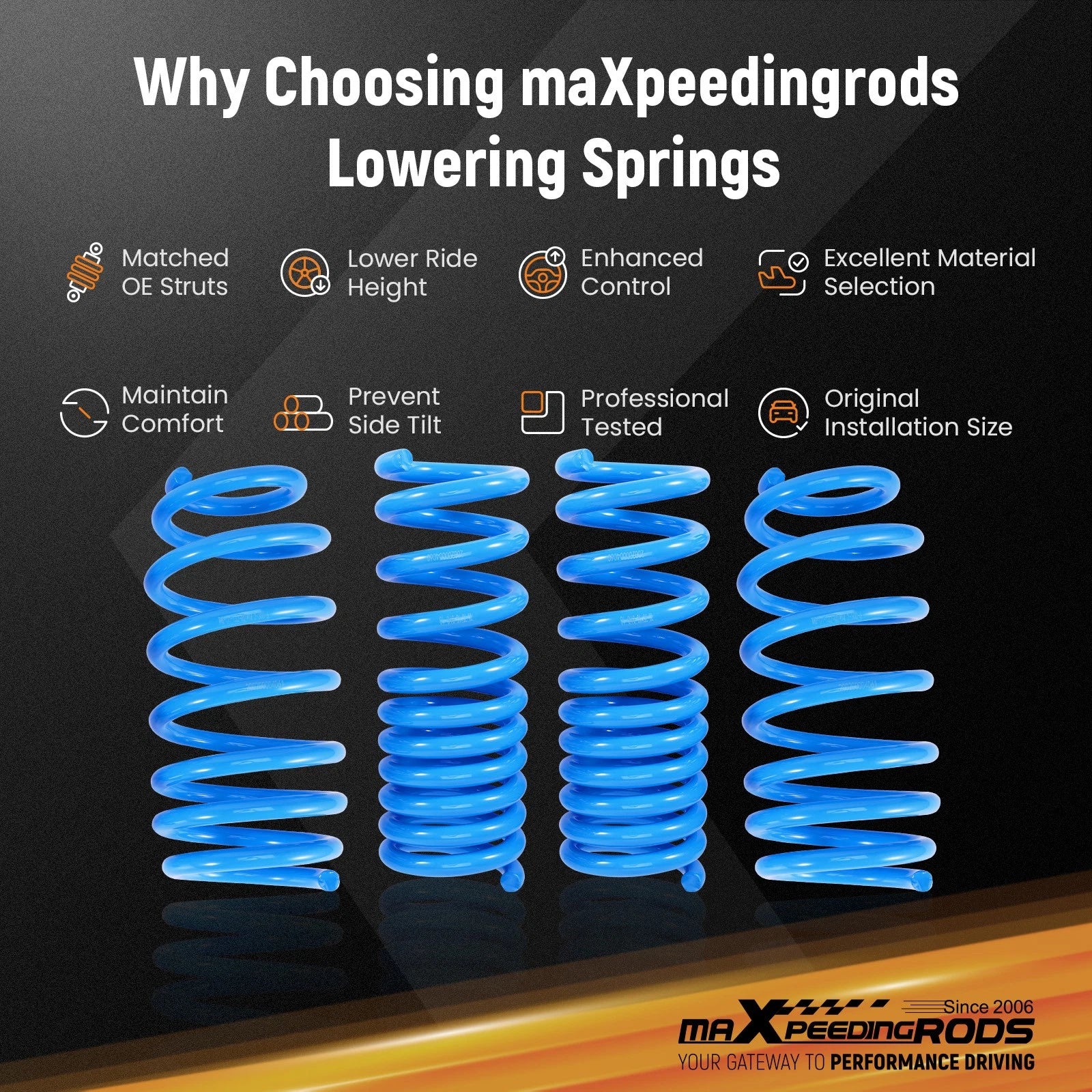 Lowering Springs for Dodge Challenger RWD (2008–2023) 2.2" Front/Rear
