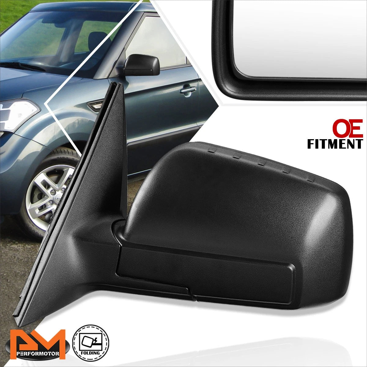 OE Style Manual Adjust Side Rear View Door Mirror for Kia Soul (2010–2011)