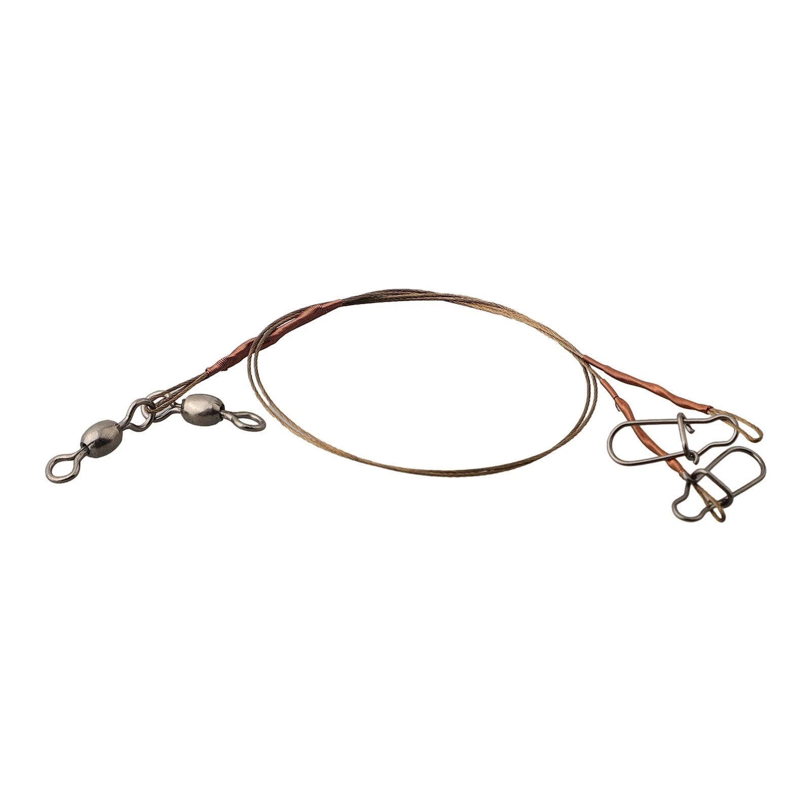 2pcs Stainless Steel Leader Wire with Swivels & Snap for Fishing
