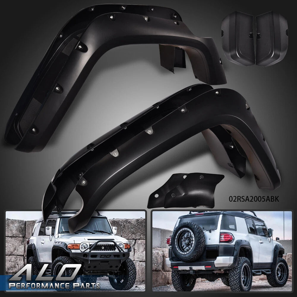 Set of 4 Pocket Rivet Wheel Fender Flares for Toyota FJ Cruiser (2007–2014)