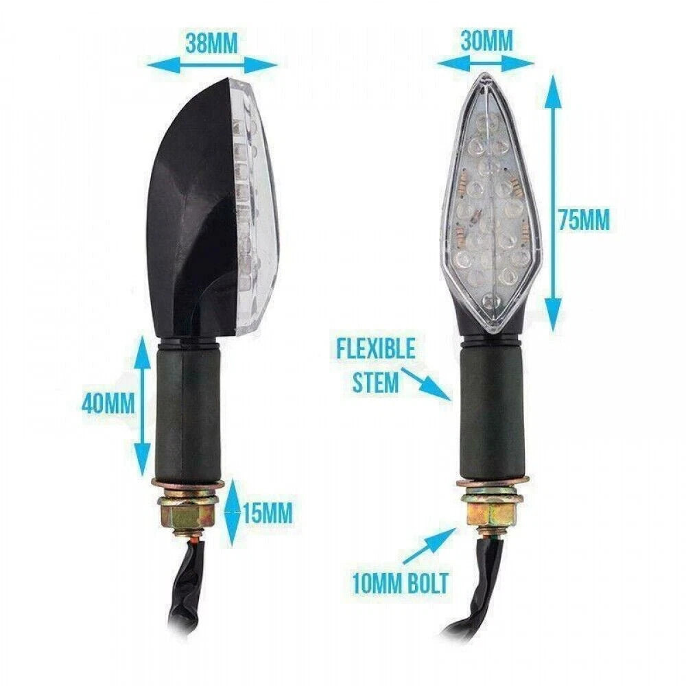 4X Black LED Turn Signal Light Indicators for Suzuki Bandit SV GSF (2000–2006)