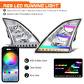 RGB LED DRL Bar Sequential Turn Signal Headlights for Volvo VNL VNR (2018–2024)