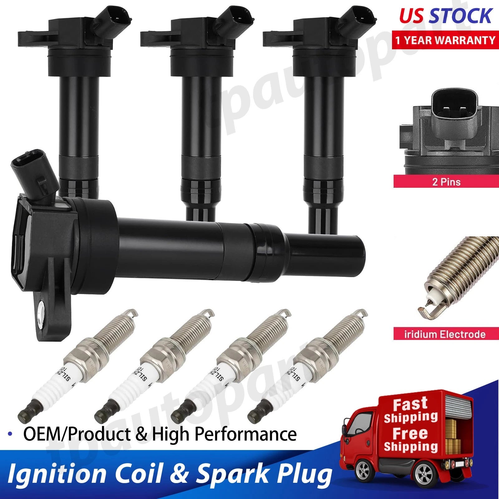 Ignition Coil and Iridium Spark Plug Pack for Hyundai Tucson (2014–2019)