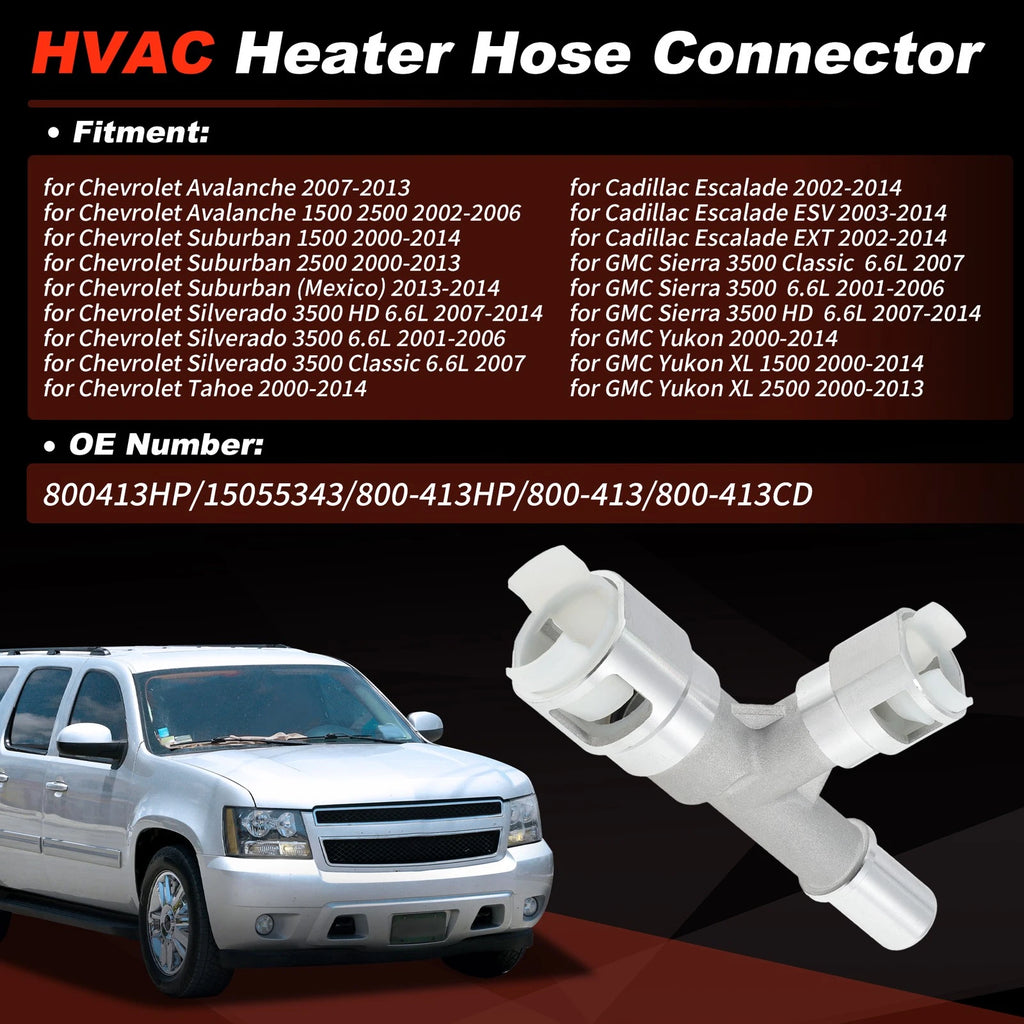 HVAC Metal Heater Hose Connector for Chevrolet GMC Cadillac (800-413HP)