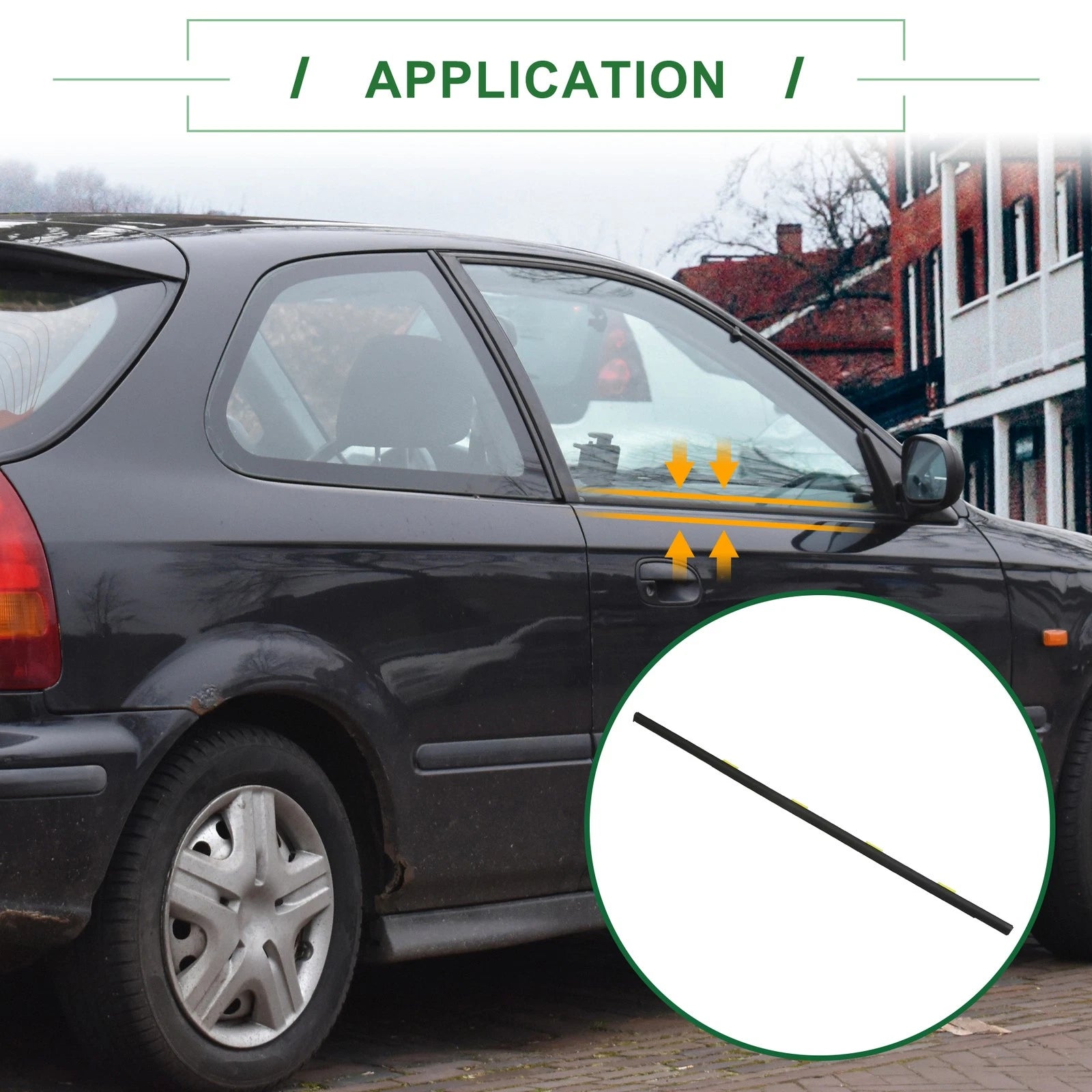 2pcs Rear Weatherstrip Window Seal No. 72950S04003 for Honda Civic 
