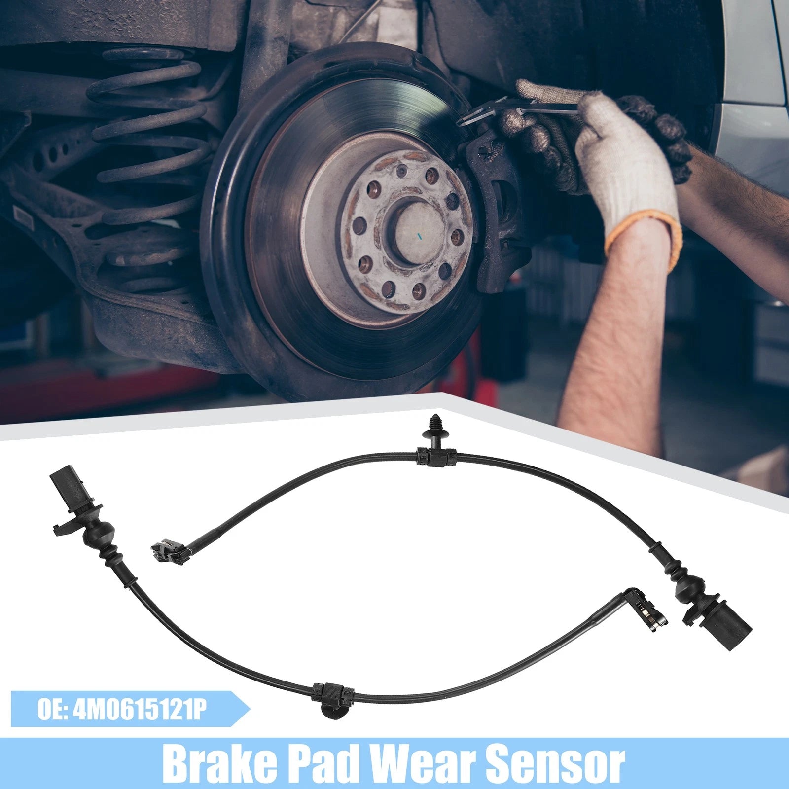 Rear Brake Pad Sensor for Audi A8 (2017–2022) 2X Plastic Rubber Black