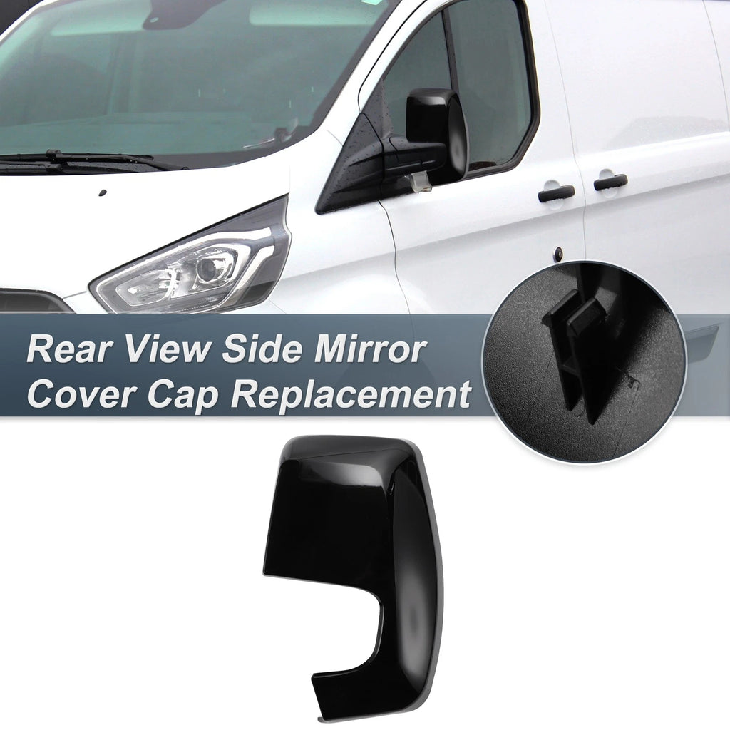 Left Rearview Mirror Cover Cap Gloss Black for Ford Transit Custom (2012–2023)