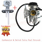 Carburetor with Gas Petcock Valve for Kawasaki KSF400 KFX400 (2003–2006)