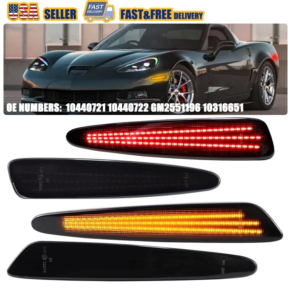 Smoked LED Side Marker Lights for Chevy Corvette C6 (2005–2013)