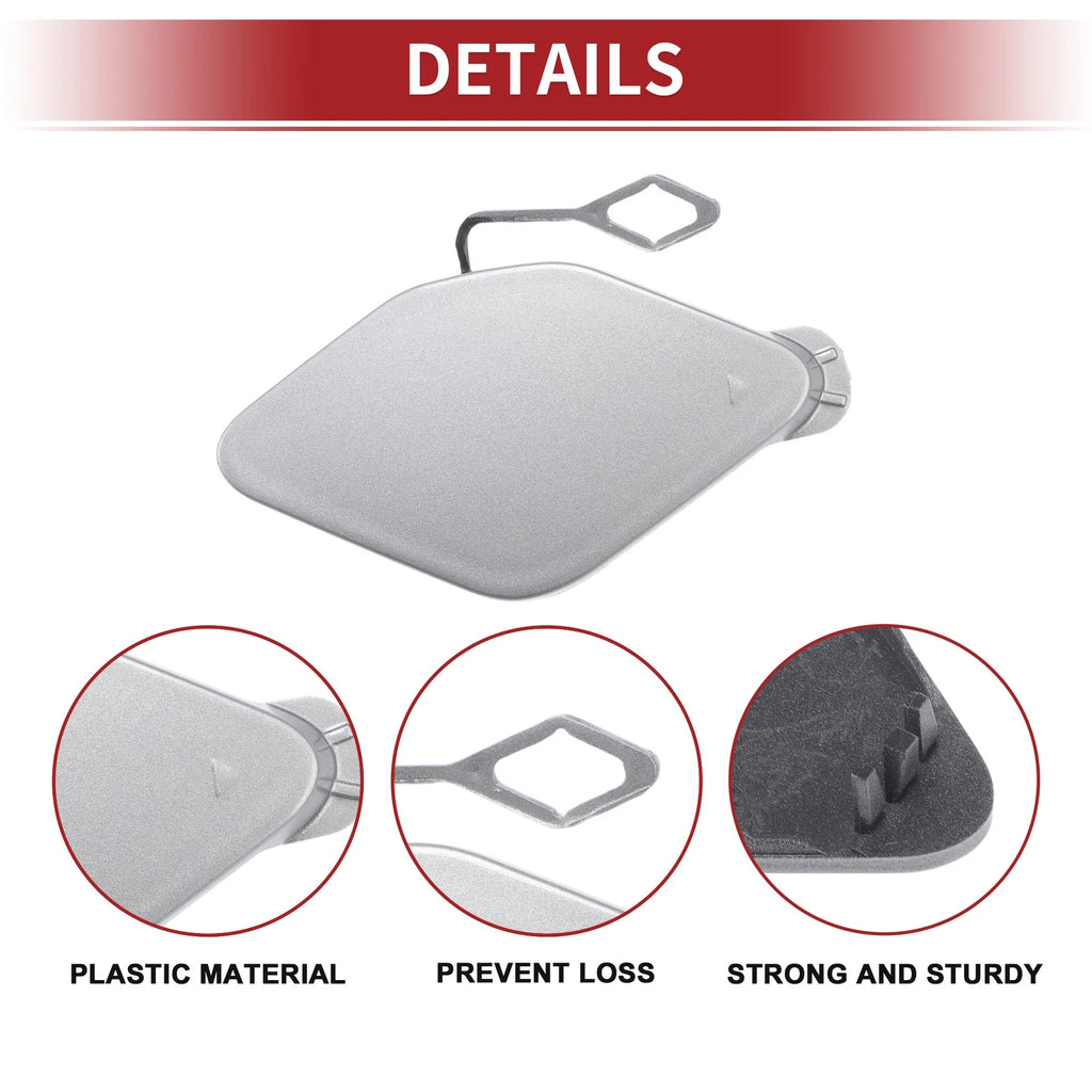 Tow Hook Cover for BMW 320i (2016–2018) No. 51117396837 Silver Tone