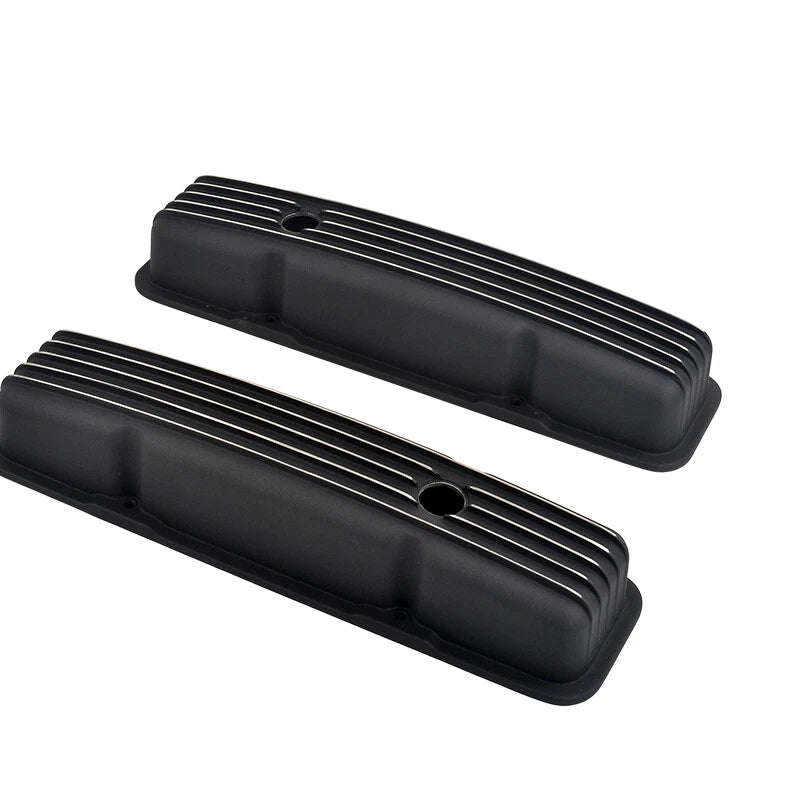 Aluminum Finned Short Valve Covers for SBC 327 350 400 (1958–1986)