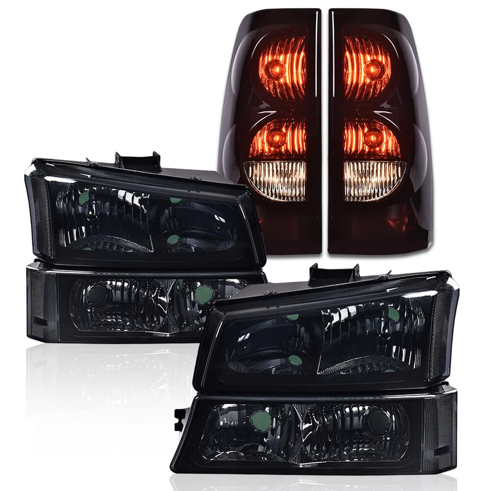 Smoke Lens Headlights & Black Tail Lights for Chevy Silverado (2003–2006)