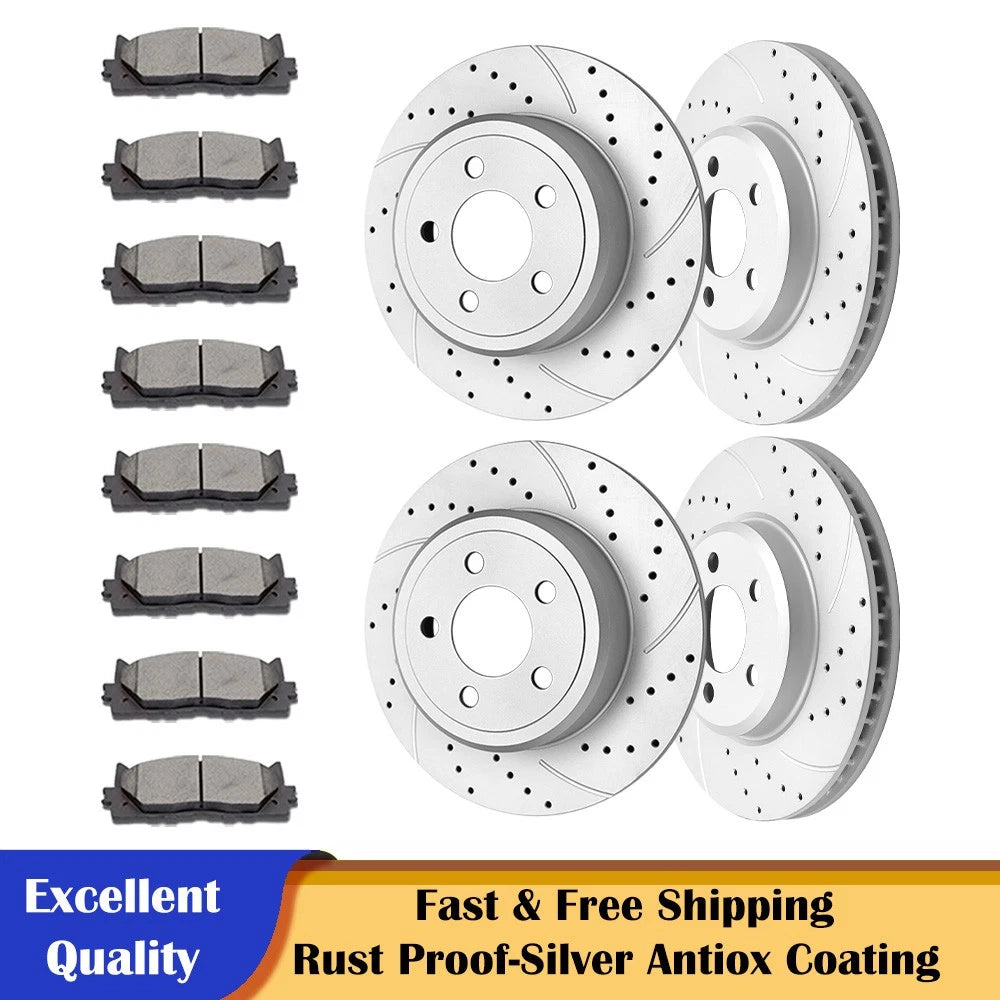 Front Rear Rotors and Brake Pads for Charger Challenger 300 (RWD)