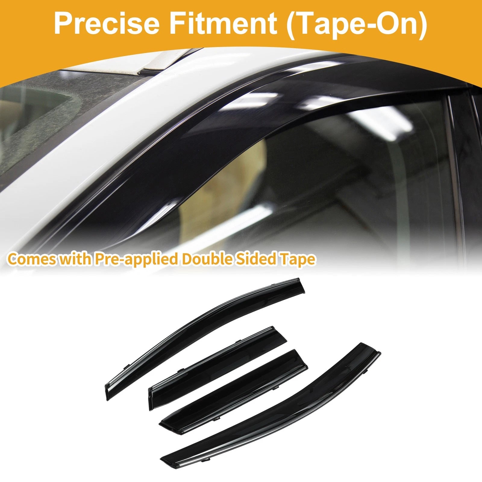 Set of 4 Window Deflectors for Mazda CX-7 (2008–2011) Side Vent Visors Black