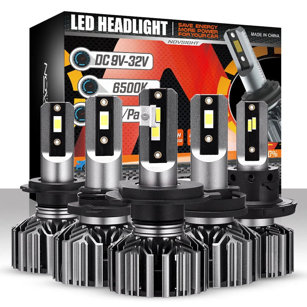 Set of 6 LED Headlight Bulbs for H4 H7 H11 H13 9004 9005 9006