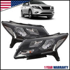 Black Headlights for Nissan Pathfinder (2013–2016) Driver & Passenger Side