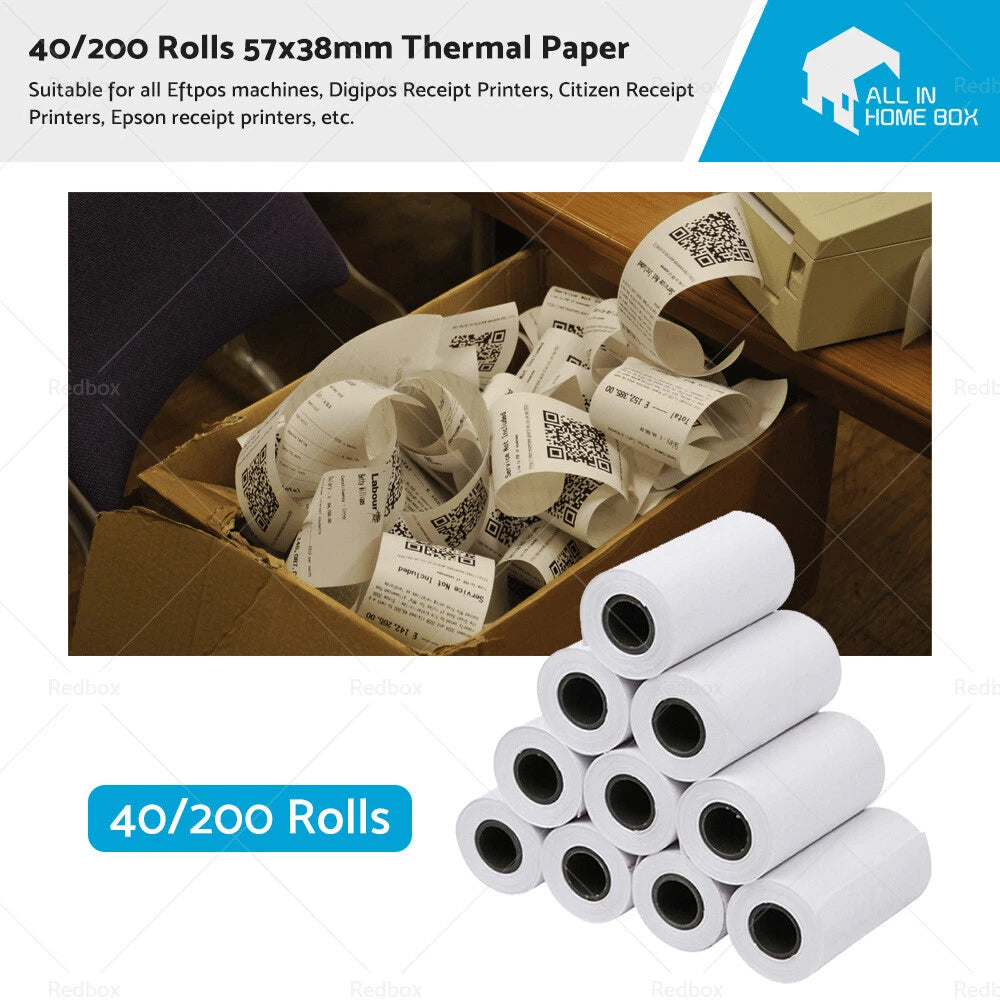 Set of 4 Thermal Paper Rolls for POS Cash Register Receipt