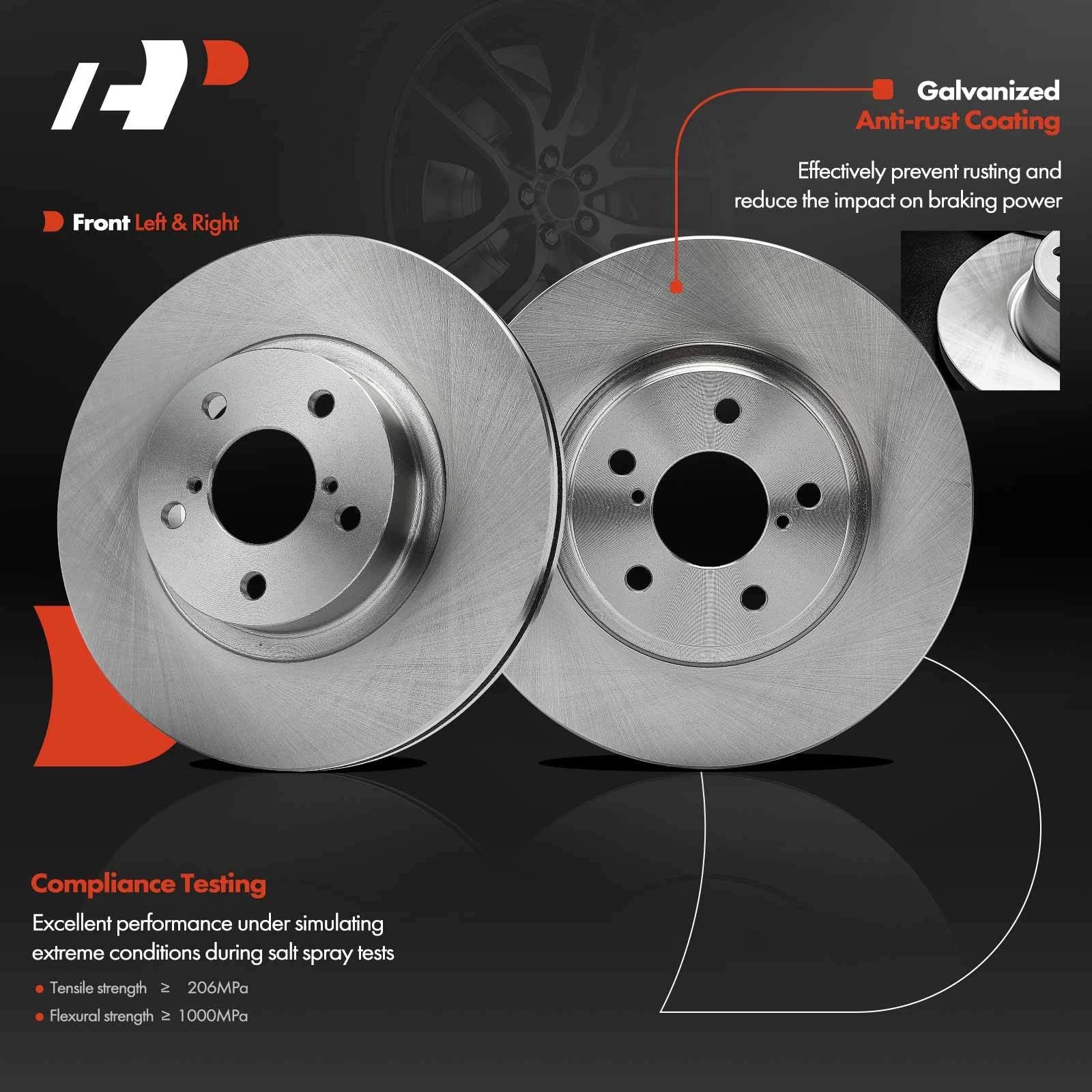 Front Disc Brake Rotors & Ceramic Pads for Subaru Impreza (2002-2011)