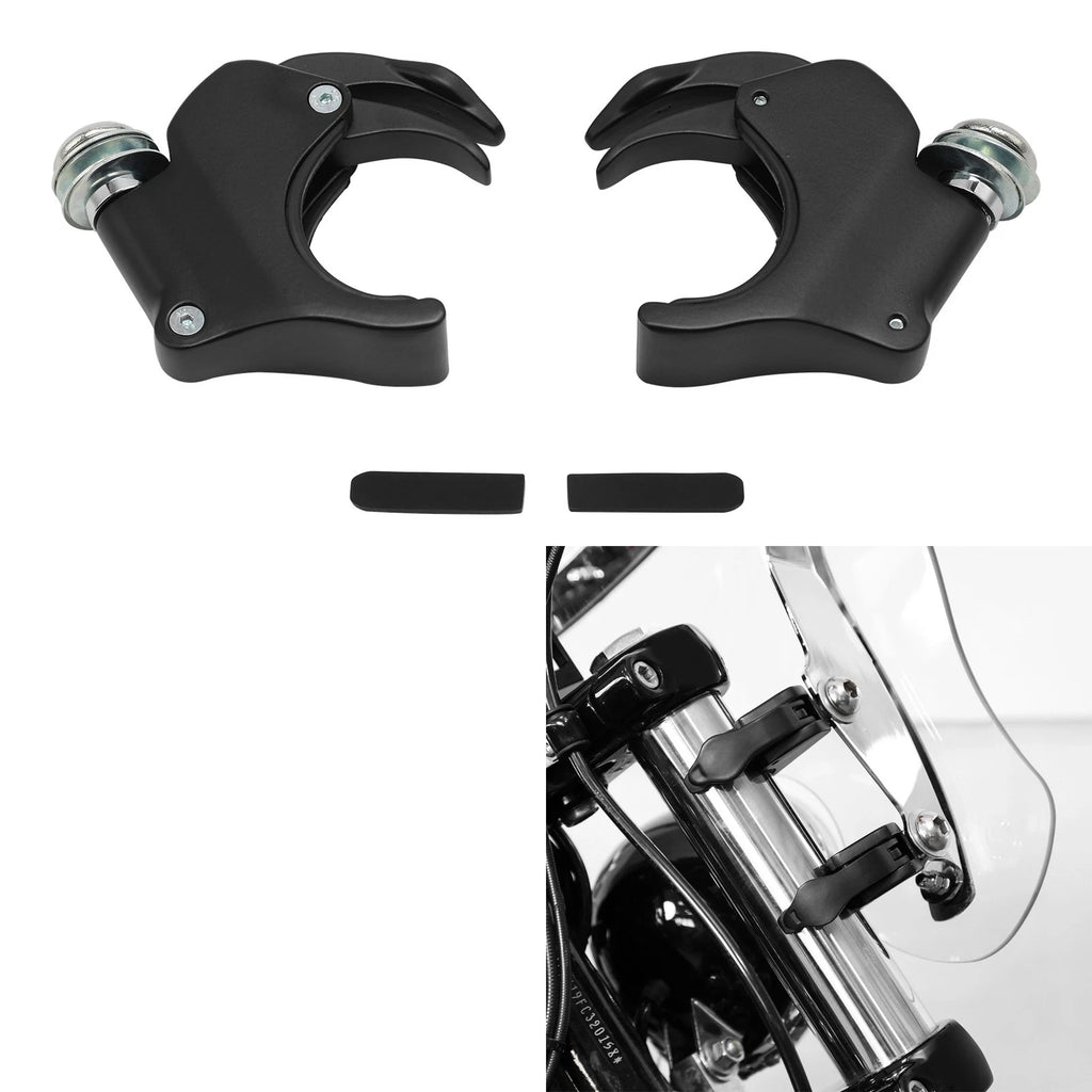 Set of 4 Windscreen Windshield Clamps for Harley Dyna V Rod Sportster (49mm)