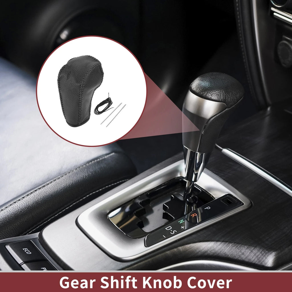 1Pc Gear Shift Knob Cover for Ford Edge (2011–2014) Black Faux Leather