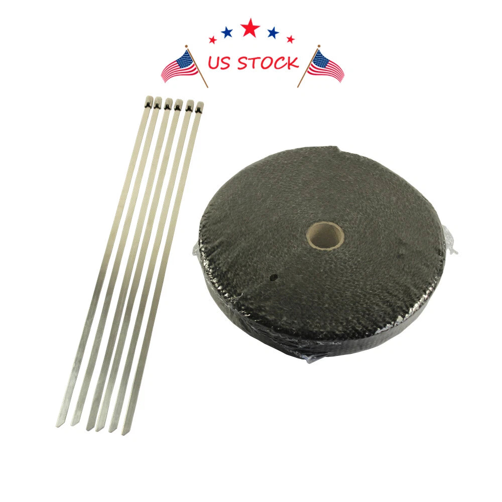 Exhaust Wrap for Universal Applications (1" x 50 Ft, Black)