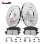 Set of 2 Front Drilled Brake Rotors & Pads for Infiniti G37 G35 M35 370Z