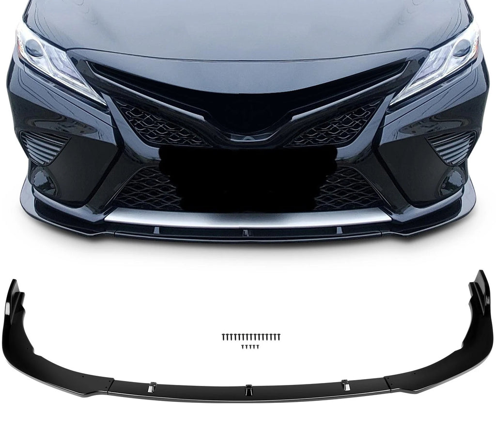Front Bumper Lip Cover Trim for Toyota Camry L LE XLE (2018–2019) Glossy Black