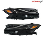 LED Headlight Pair for Toyota Camry XSE (2025) Black Trim Strip Dual Lens