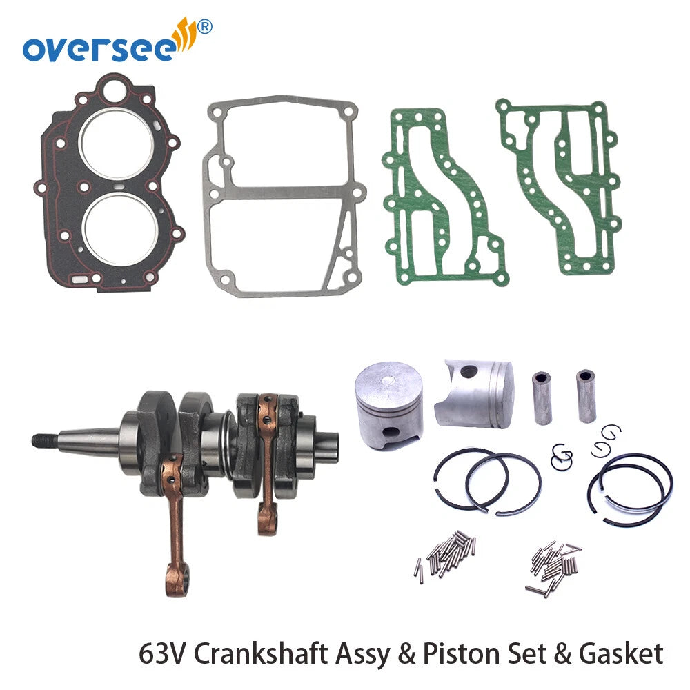 Crankshaft Assy & Piston Set & Gasket for Yamaha 2T 9.9 15HP (1990–1999)