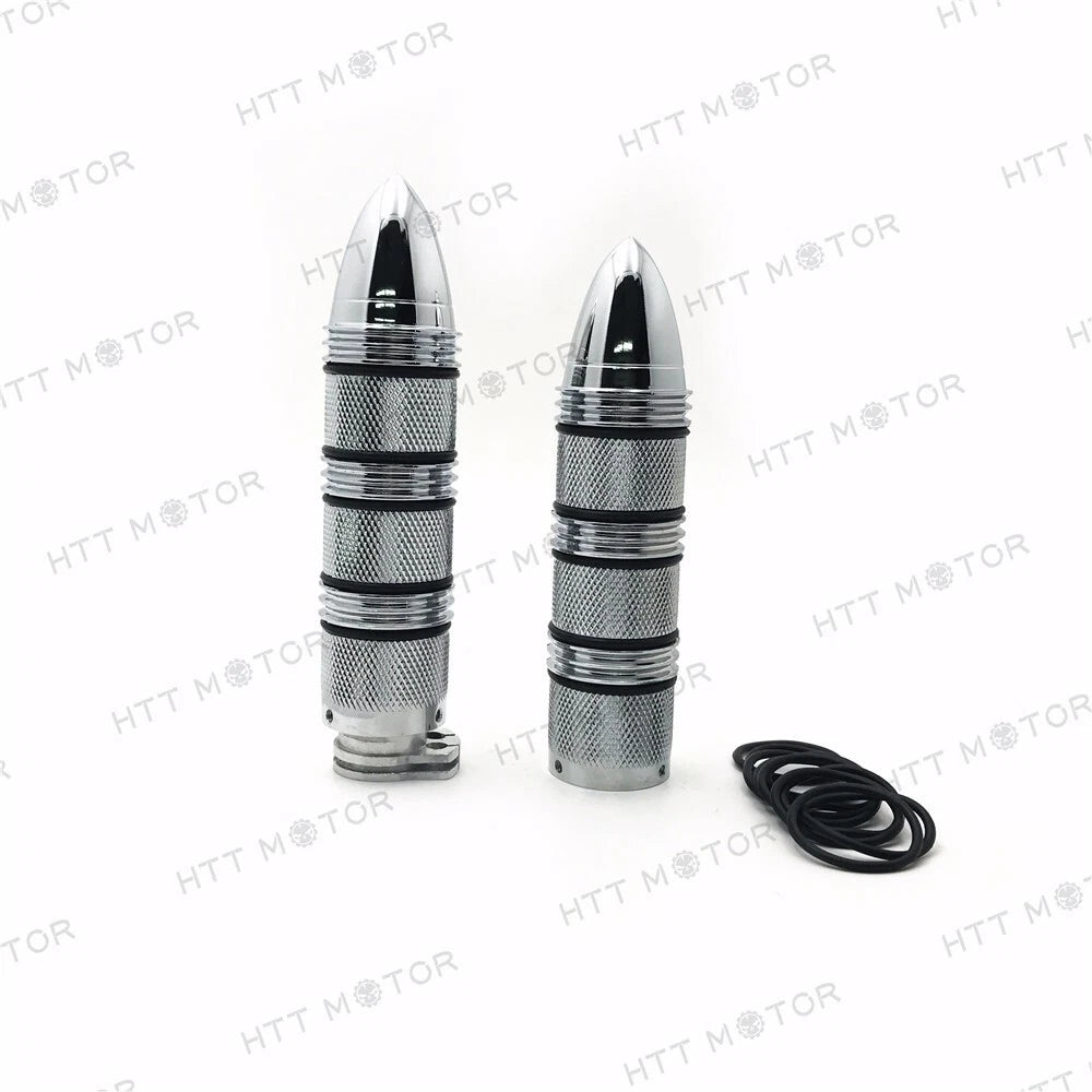 Pair Chrome Aluminum Alloy Handlebar Hand Grips for Harley