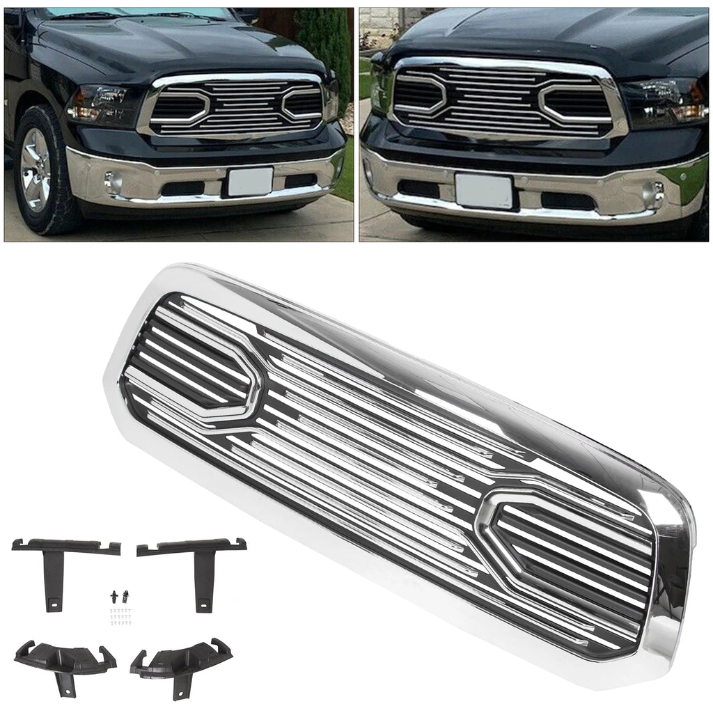 Chrome Front Bumper Grille for Dodge Ram 1500 (2013–2018)